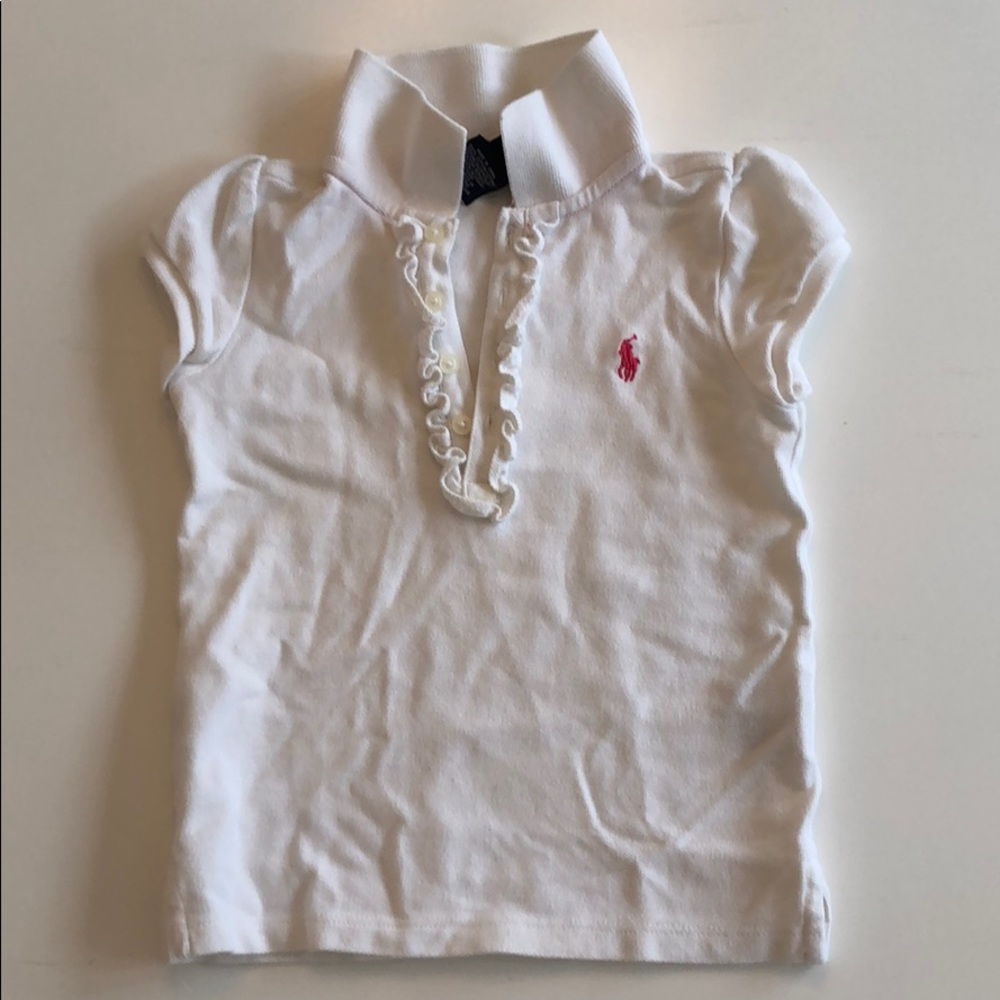 Ralph Lauren white ruffle polo